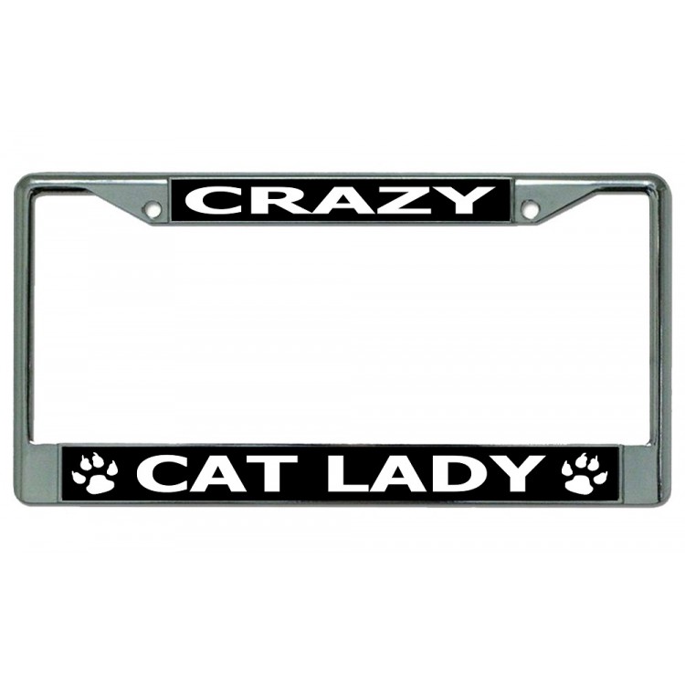 LPO2904 6 x 12 in. Crazy Cat Lady Chrome License Plate Frame -  212 Main