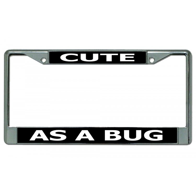 LPO2906 6 x 12 in. Cute As a Bug Chrome License Plate Frame