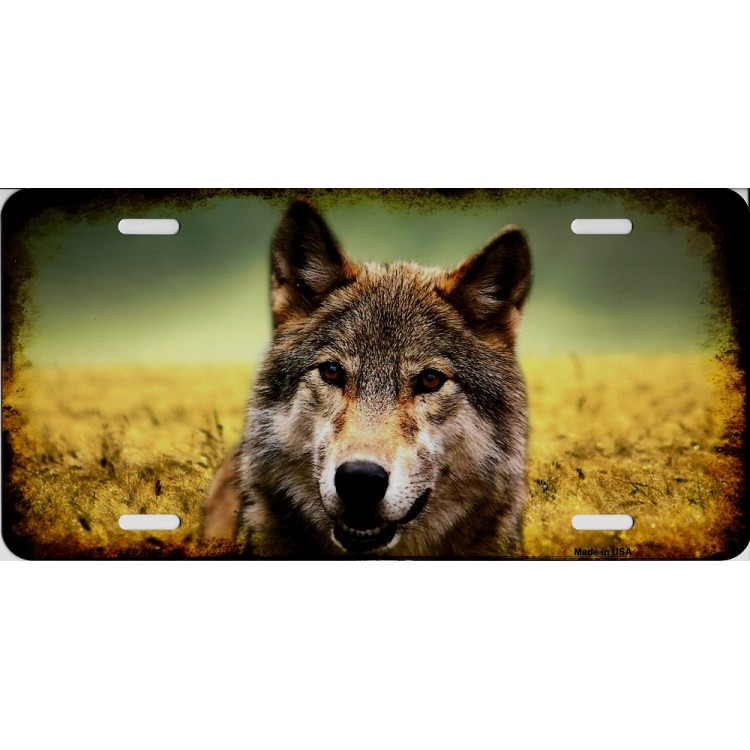 LP-1189 6 x 12 in. Lone Wolf Metal License Plate