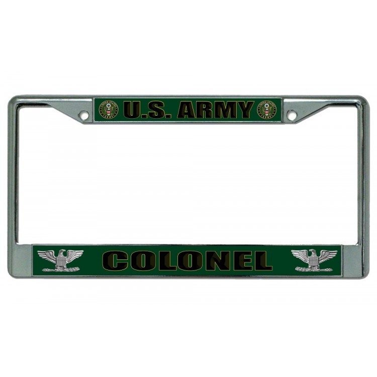 LPO2166 U.S. Army Colonel Chrome License Plate Frame