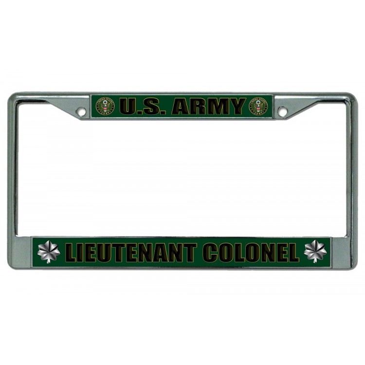 LPO2168 U.S. Army Lieutenant Colonel Chrome License Plate Frame