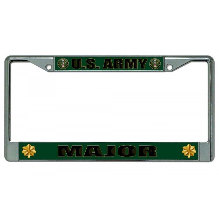 LPO2170 U.S. Army Major Chrome License Plate Frame
