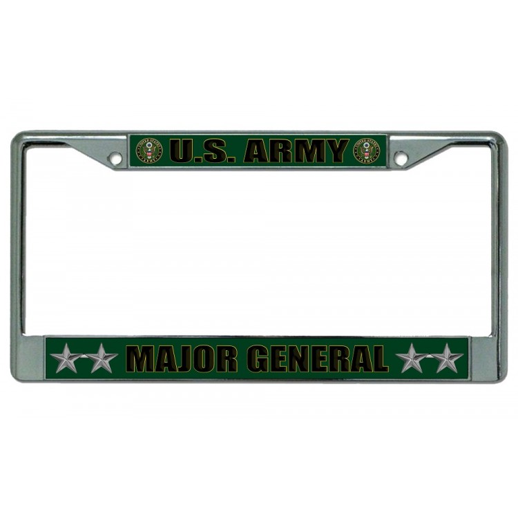 LPO2171 U.S. Army Major General Chrome License Plate Frame