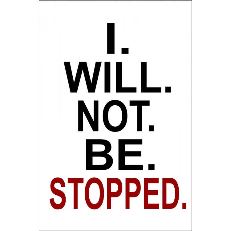 LPO2202 8 x 11 in. I Will Not Be Stopped Photo Parking Sign