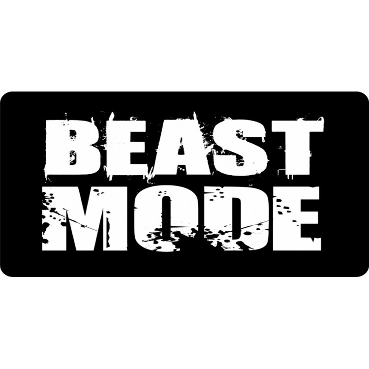 LPO2222 6 x 12 in. Beast Mode Black Photo License Plate
