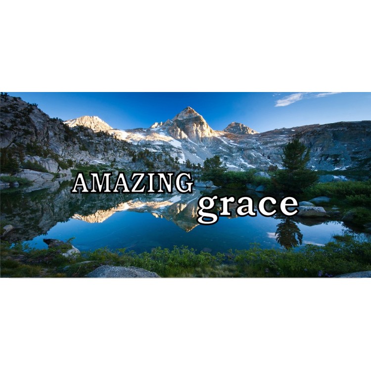 LPO2240 6 x 12 in. Amazing Grace Mountain Lake Scene Photo License Plate