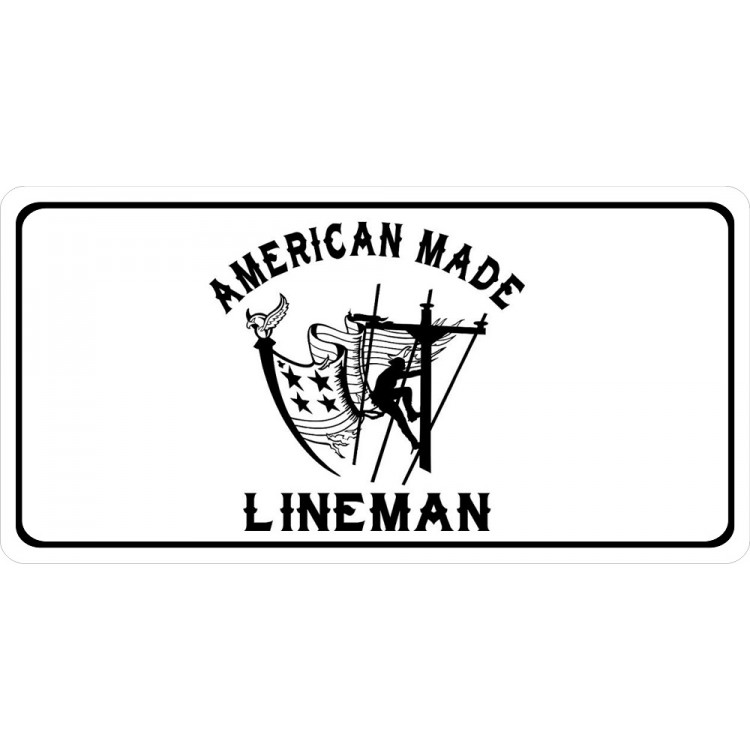 LPO2292 6 x 12 in. American Made Lineman Photo License Plate