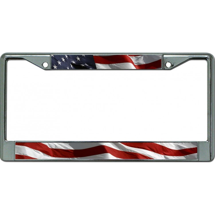 LPO2408 6 x 12 in. U.S. Flag Photo License Plate Frame