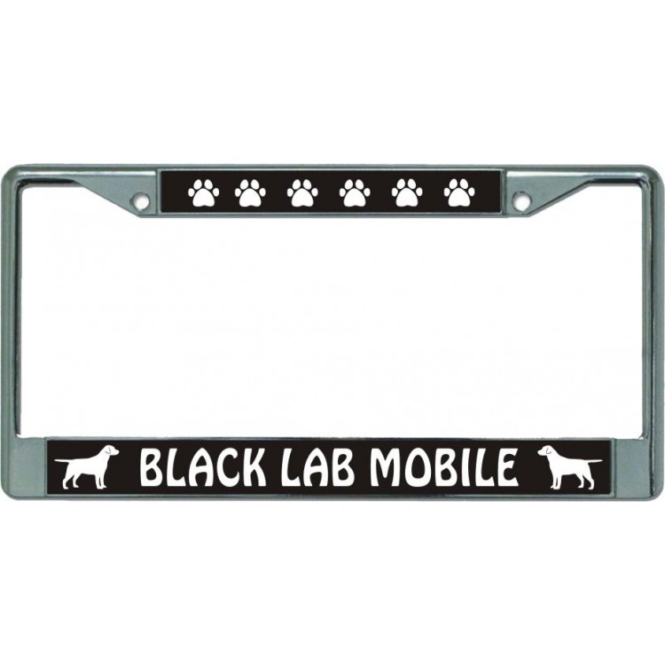 LPO5934 6 x 12 in. Black Lab Mobile Chrome License Plate Frame
