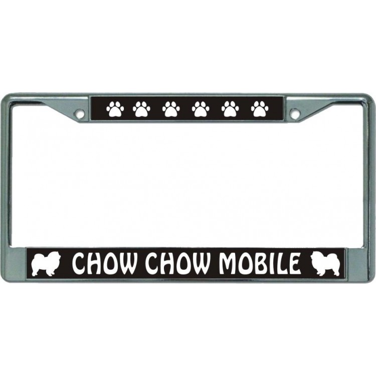 LPO5937 6 x 12 in. Chow Chow Mobile Chrome License Plate Frame