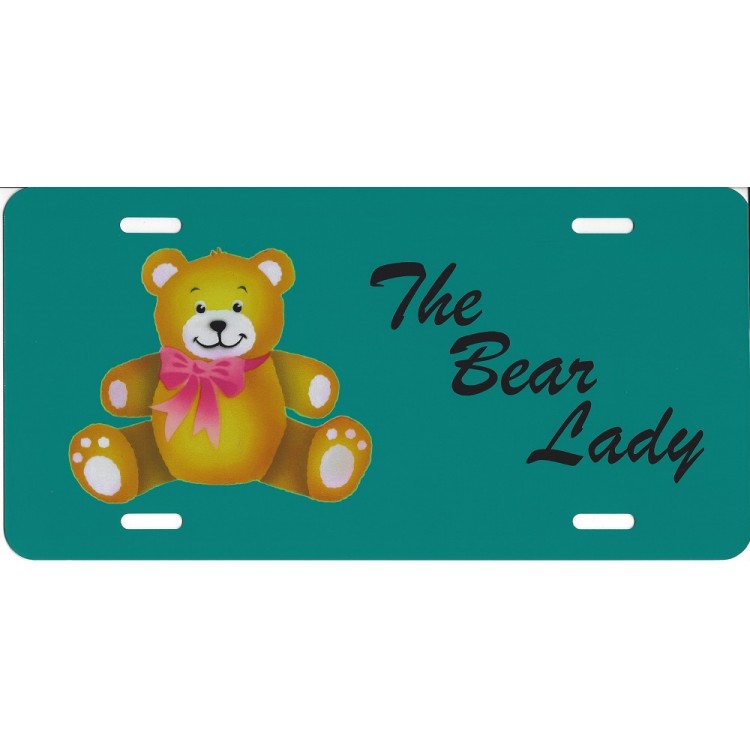 LPO2540 6 x 12 in. The Bear Lady Teddy Bear Photo License Plate
