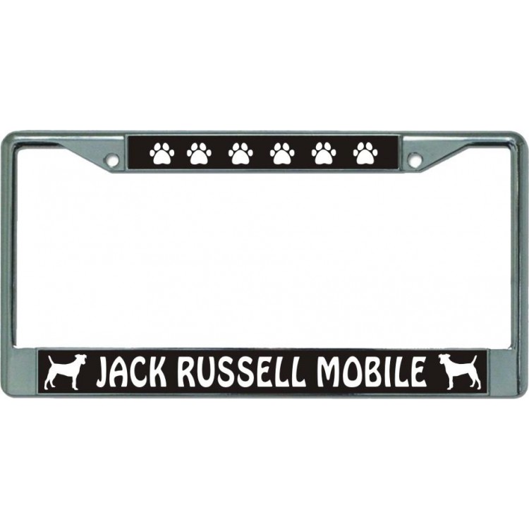 LPO5940 6 x 12 in. Jack Russell Mobile Chrome License Plate Frame