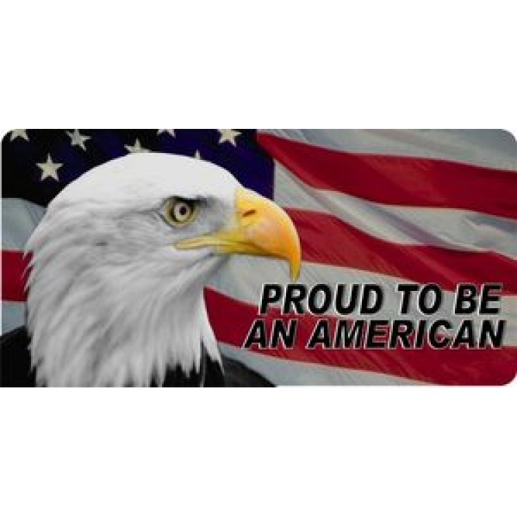 LPO750 Proud to Be An American Eagle Flag License Plate