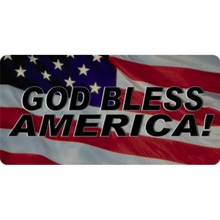 LPO751 God Bless America Photo License Plate