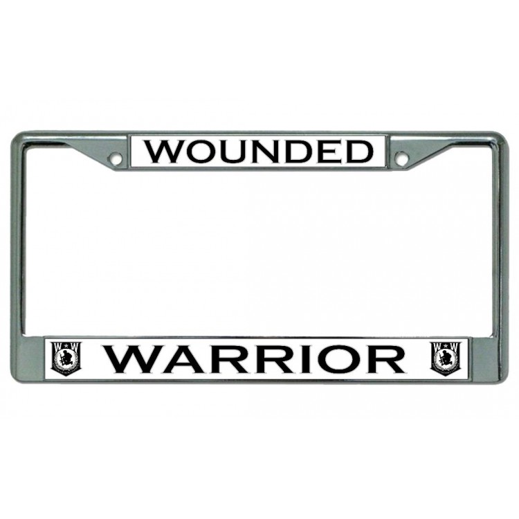 LPO5013 6 x 12 in. Wounded Warrior Chrome License Plate Frame