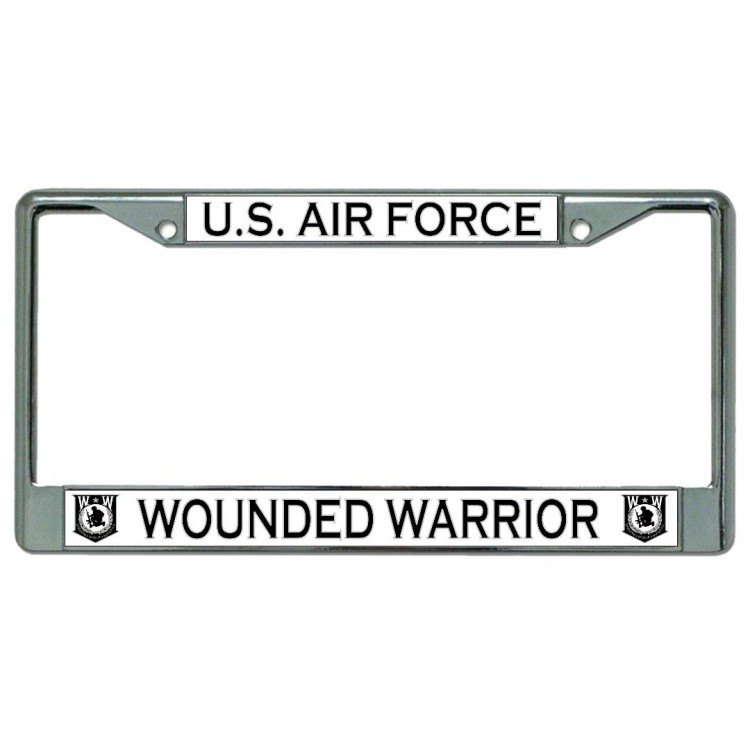 LPO5016 6 x 12 in. U.S. Air Force Wounded Warrior Chrome License Plate Frame