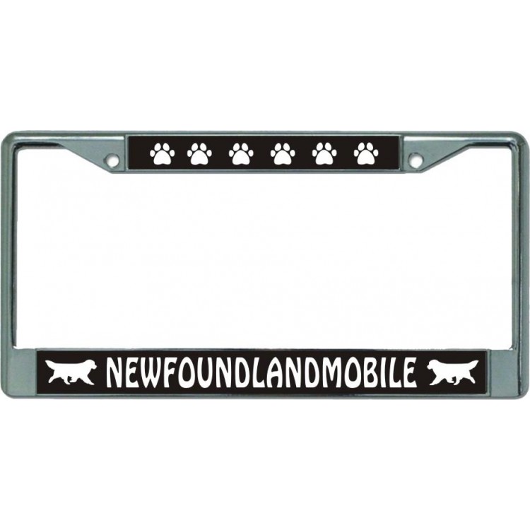 LPO5942 6 x 12 in. Newfoundlandmobile Chrome License Plate Frame