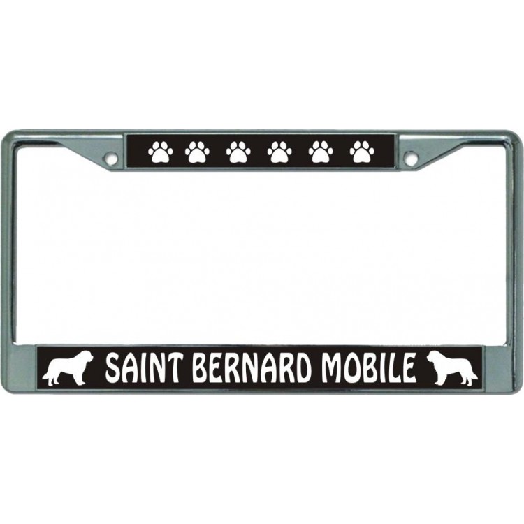 LPO5944 6 x 12 in. Saint Bernard Mobile Chrome License Plate Frame