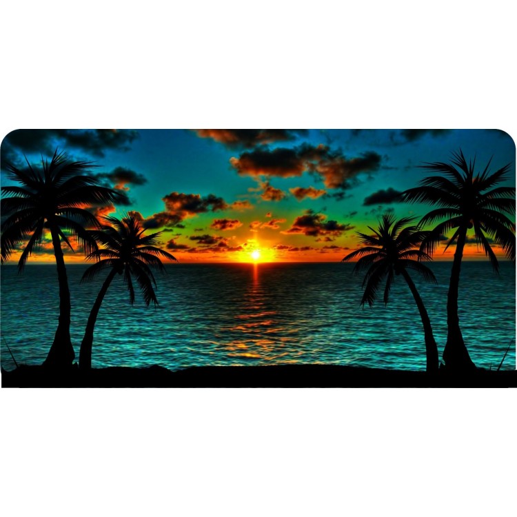 6 x 12 in. Beach Sunset Photo License Plate