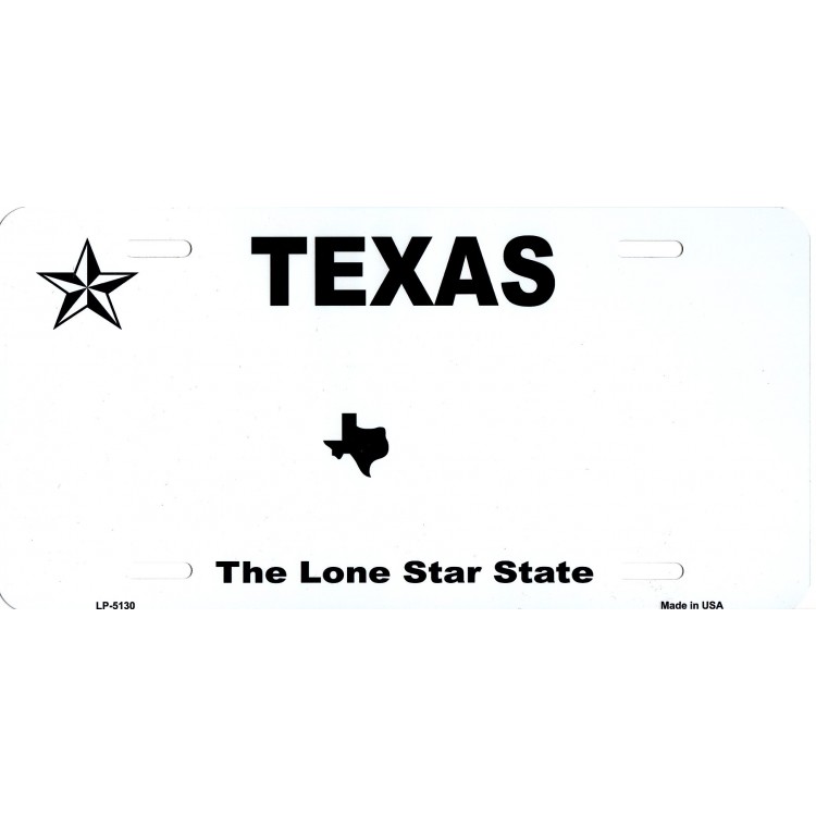 LP-5130 6 x 12 in. Texas State Background Blank Metal License Plate