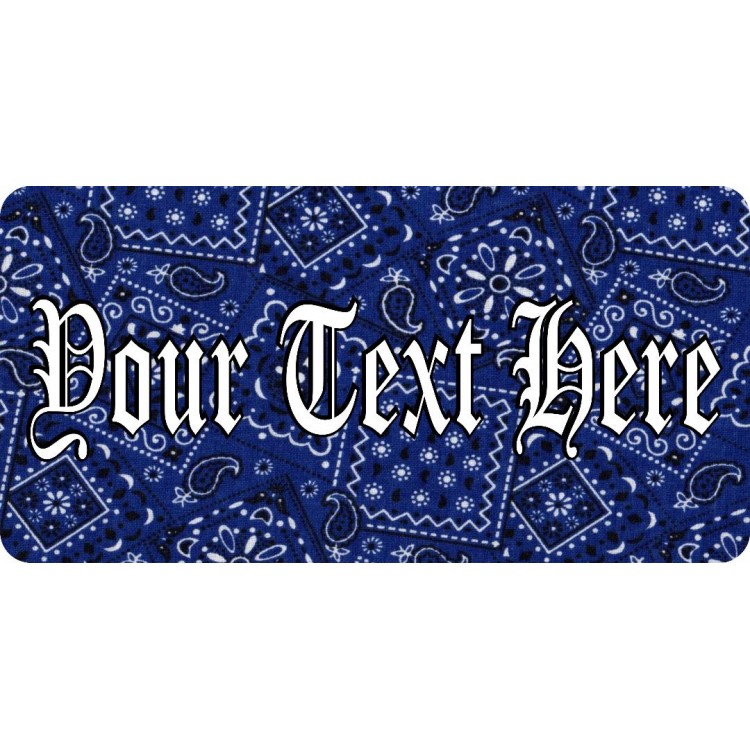 LPO5142 Paisley Print Blue Photo License Plate