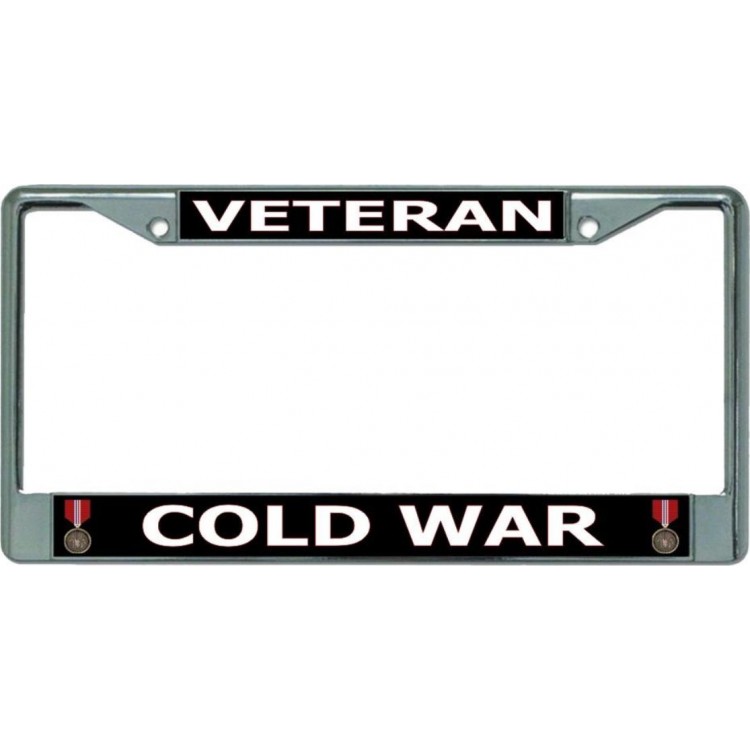 LPO5955 6 x 12 in. Cold War Veteran Chrome License Plate Frame