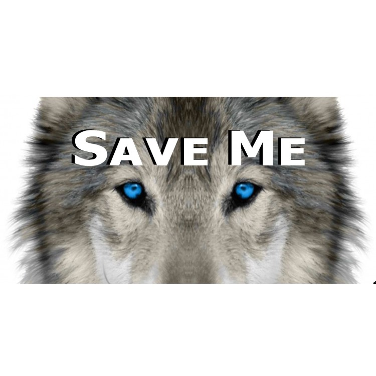 LPO5231 6 x 12 in. Save Me Wolf Photo License Plate