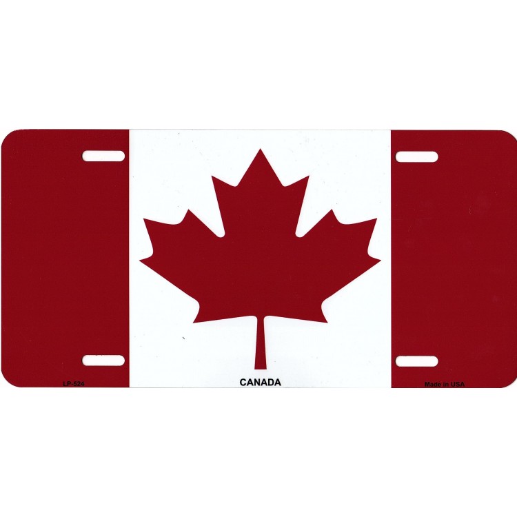 LP-524 6 x 12 in. Canada Flag Metal License Plate