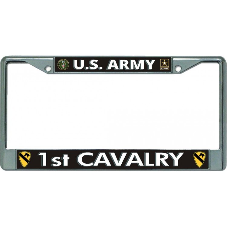 LPO5271 6 x 12 in. U.S. Army 1st Cavalry Chrome License Plate Frame
