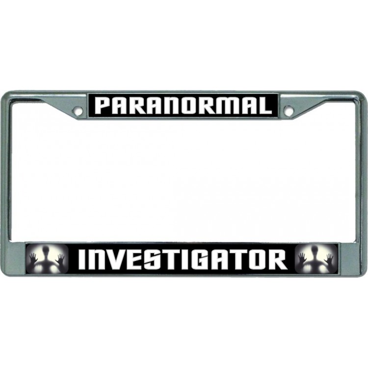 6 x 12 in. Paranormal Investigator Chrome License Plate Frame