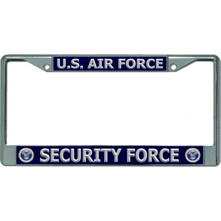 LPO5312 6 x 12 in. U.S. Air Force Security Force Chrome License Plate Frame