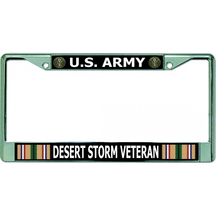 6 x 12 in. U.S. Army Desert Storm Veteran Chrome License Plate Frame
