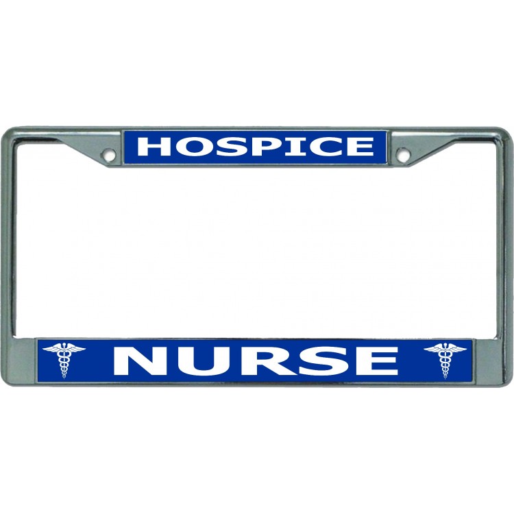LPO5364 6 x 12 in. Hospice Nurse Chrome License Plate Frame