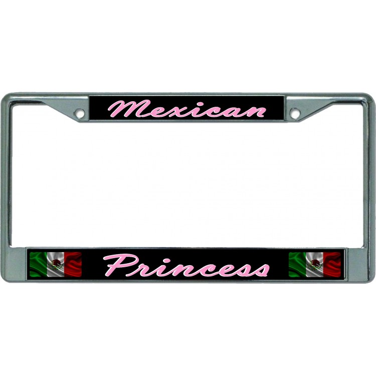 LPO5372 6 x 12 in. Mexican Princess Chrome License Plate Frame