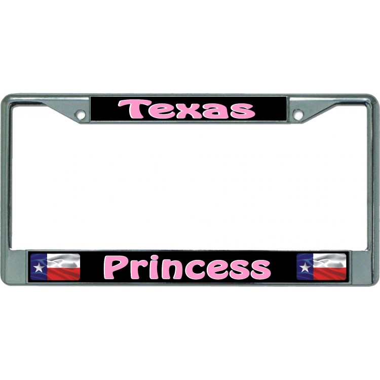 LPO5374 6 x 12 in. Texas Princess Chrome License Plate Frame