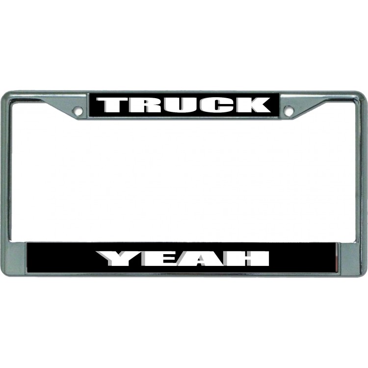 LPO5379 6 x 12 in. Truck Yeah Chrome License Plate Frame