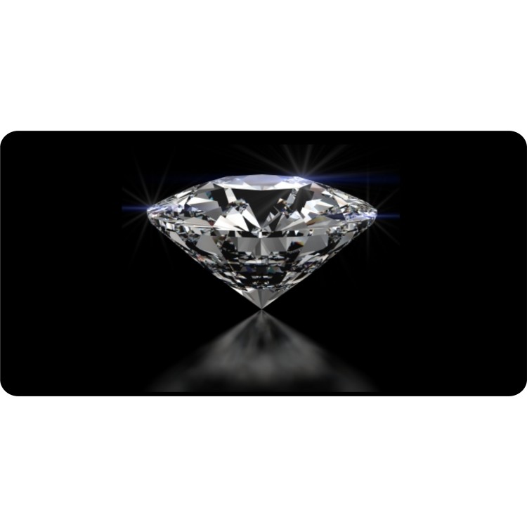 6 x 12 in. Diamond Centered on Black Photo License Plate