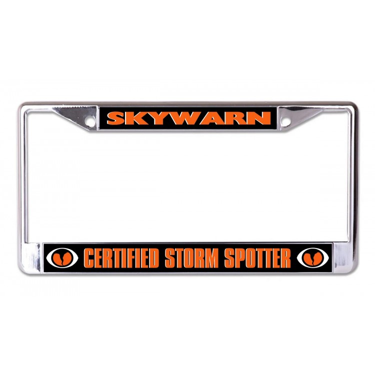 6 x 12 in. Skywarn Certified Storm Spotter Chrome License Plate Frame