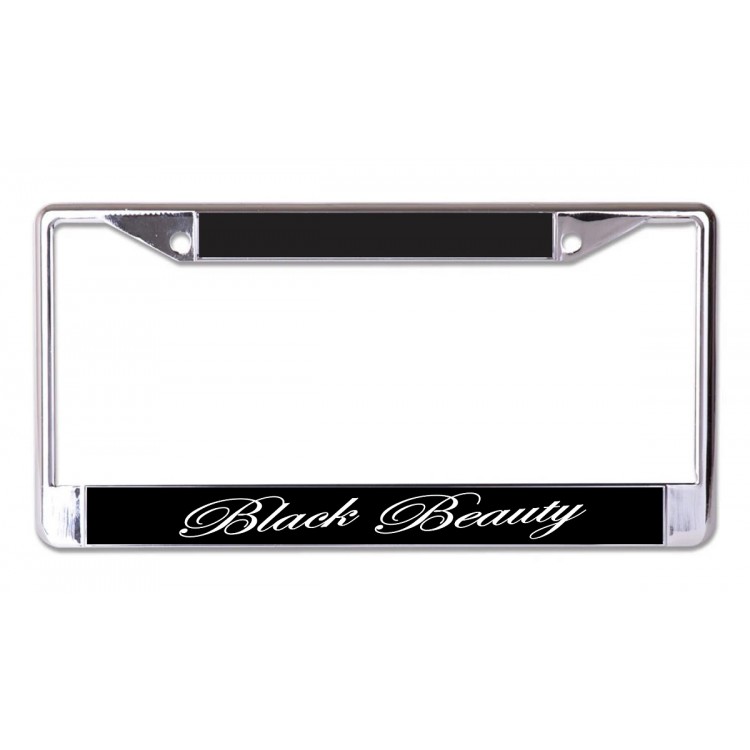 LPO6870 6 x 12 in. Black Beauty Chrome License Plate Frame