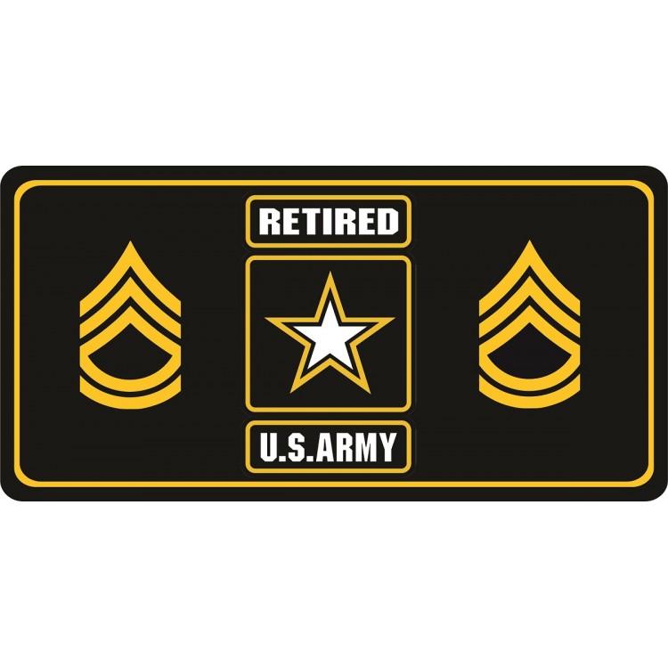 6 x 12 in. U.S. Army Sergeant First Class Retired Photo License Plate