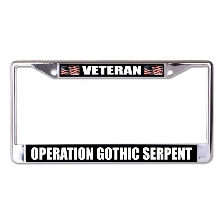 LPO6925 6 x 12 in. Operation Gothic Serpent Veteran Chrome License Plate Frame