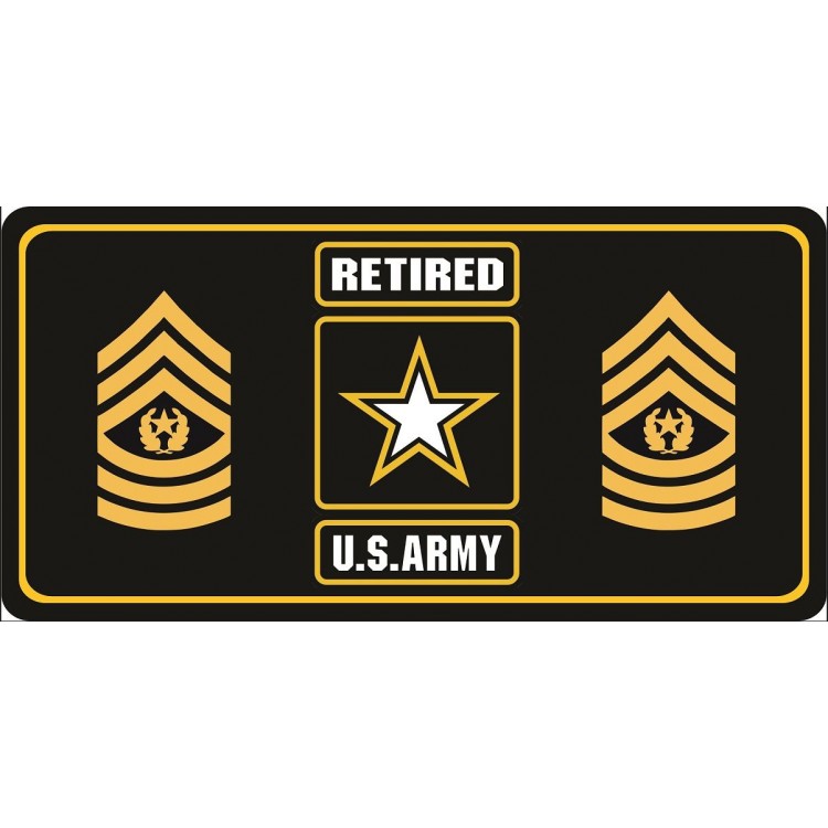 LPO6965 6 x 12 in. U.S. Army Retired Command Sergeant Major Photo License Plate