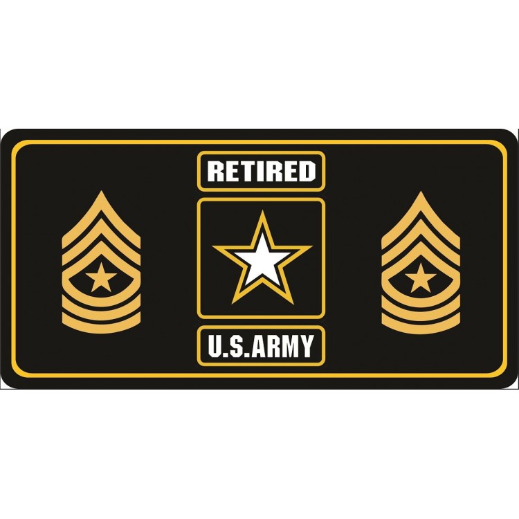 6 x 12 in. U.S. Army Retired Sergeant Major Photo License Plate