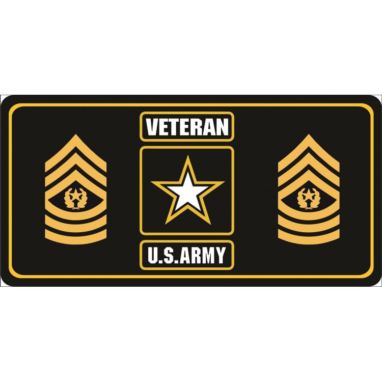 LPO6972 6 x 12 in. U.S. Army Veteran Command Sergeant Major Photo License Plate -  212 Main