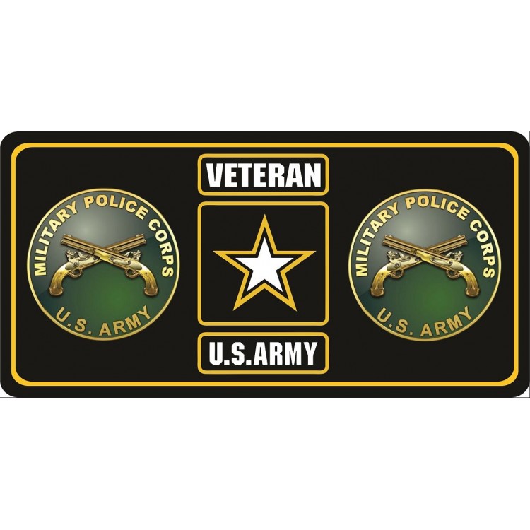 6 x 12 in. U.S. Army Veteran Military Police Photo License Plate