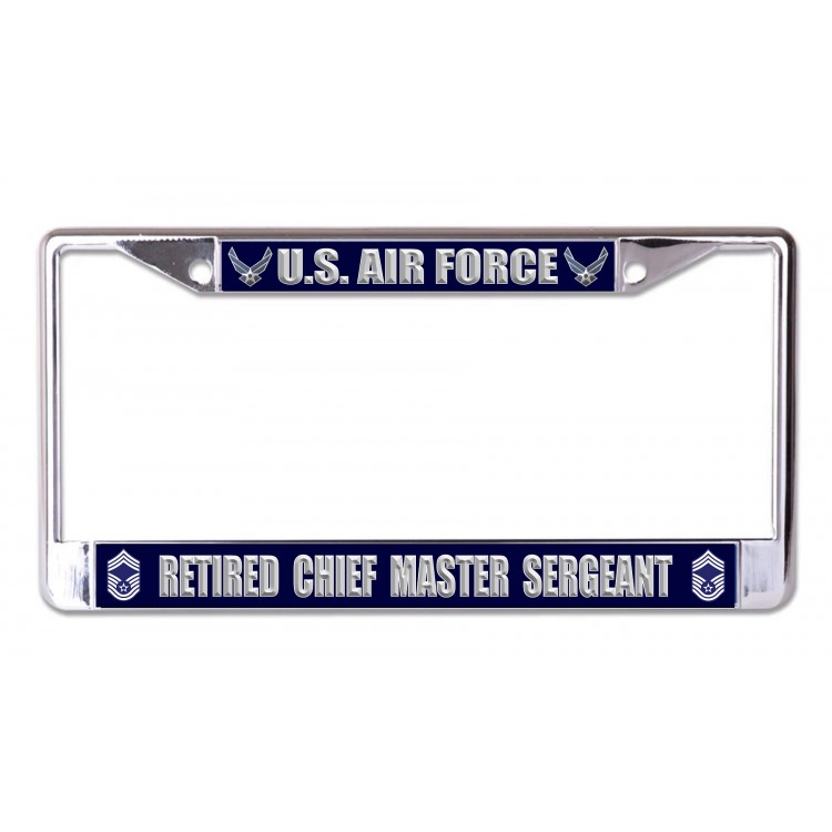 LPO7324 U.S. Air Force Retired Chief Master Sergeant Chrome License Plate Frame