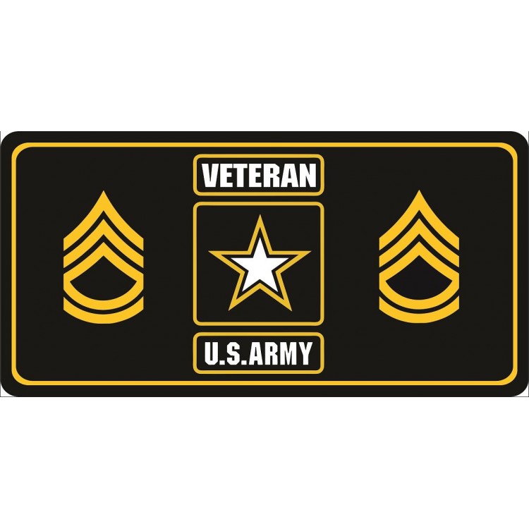 LPO6982 6 x 12 in. U.S. Army Veteran Sergeant First Class Photo License Plate