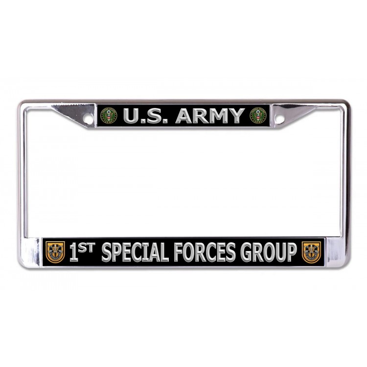LPO6987 6 x 12 in. U.S. Army 1st Special Forces Group Chrome License Plate Frame