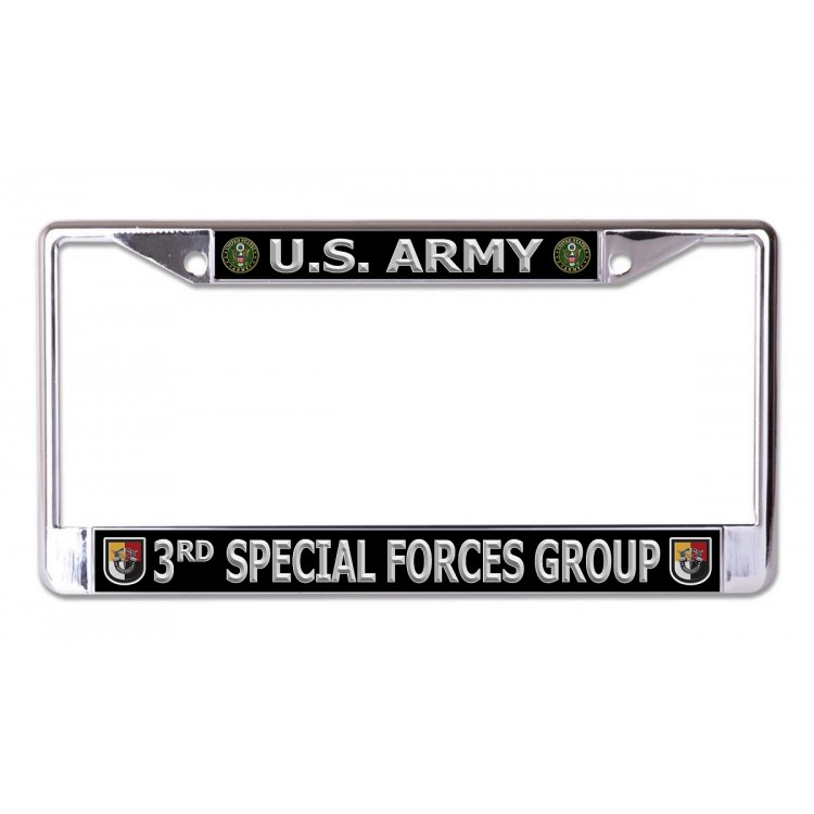 6 x 12 in. U.S. Army 3rd Special Forces Group Chrome License Plate Frame