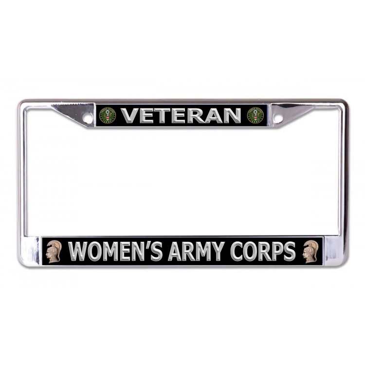 6 x 12 in. U.S. Army Womens Corps Veteran Chrome License Plate Frame
